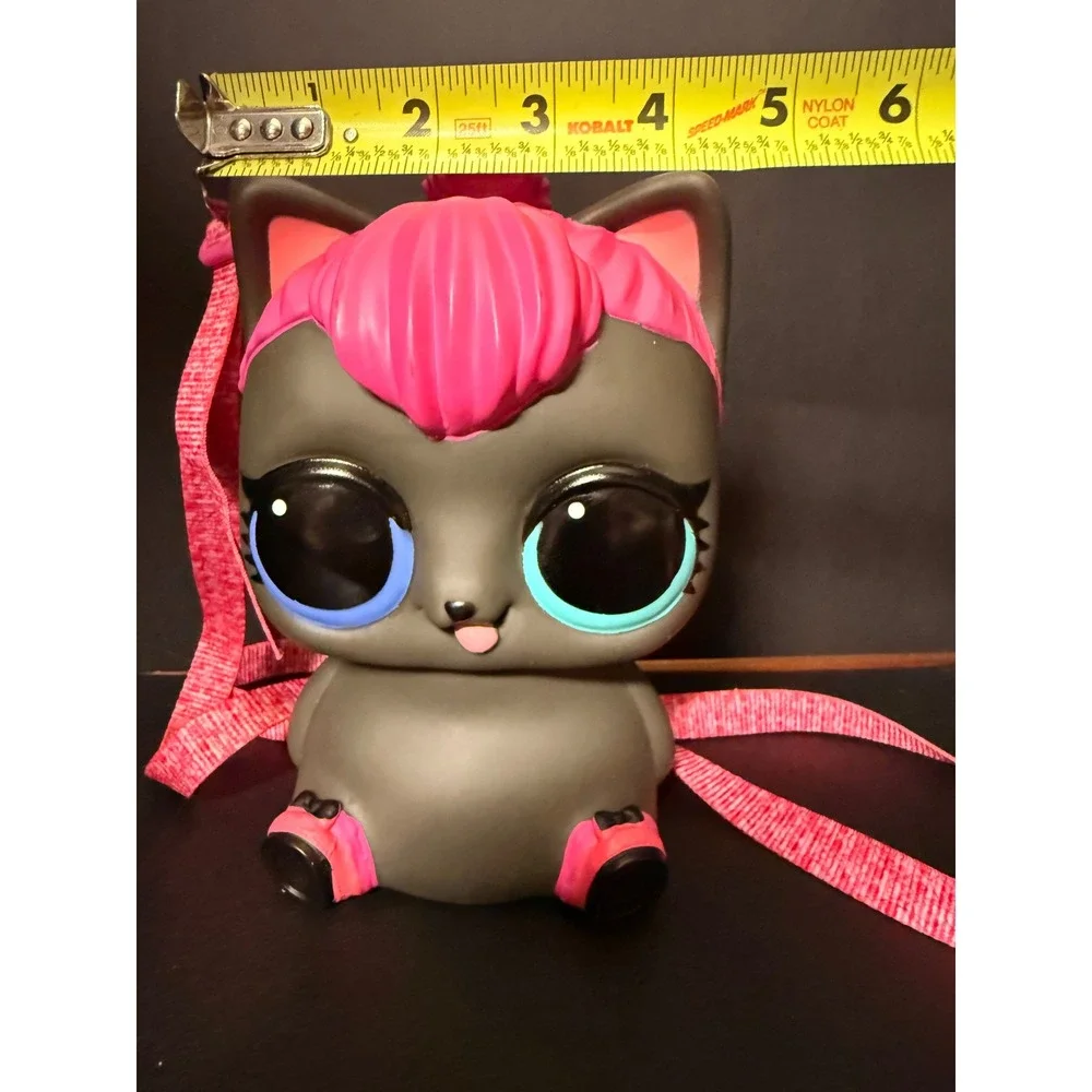 LOL Surprise Biggie Pet Neon Kitty Piggy Bank Backpack Grey Pink 2018 MGA
